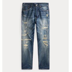 Polo Ralph Lauren Vintage Classic Distressed Jeans Lakeville Blue 34W 34L Tall